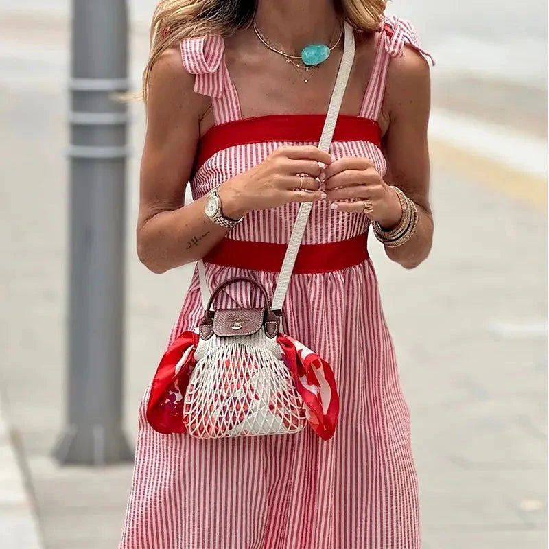 Red Striped Maxi Dress lily clothing 