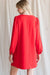 Red V-Neck Bubble Sleeve Dress Jodifl 