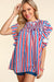 Red, White and Blue Striped Flutter Sleeve Top Haptics 