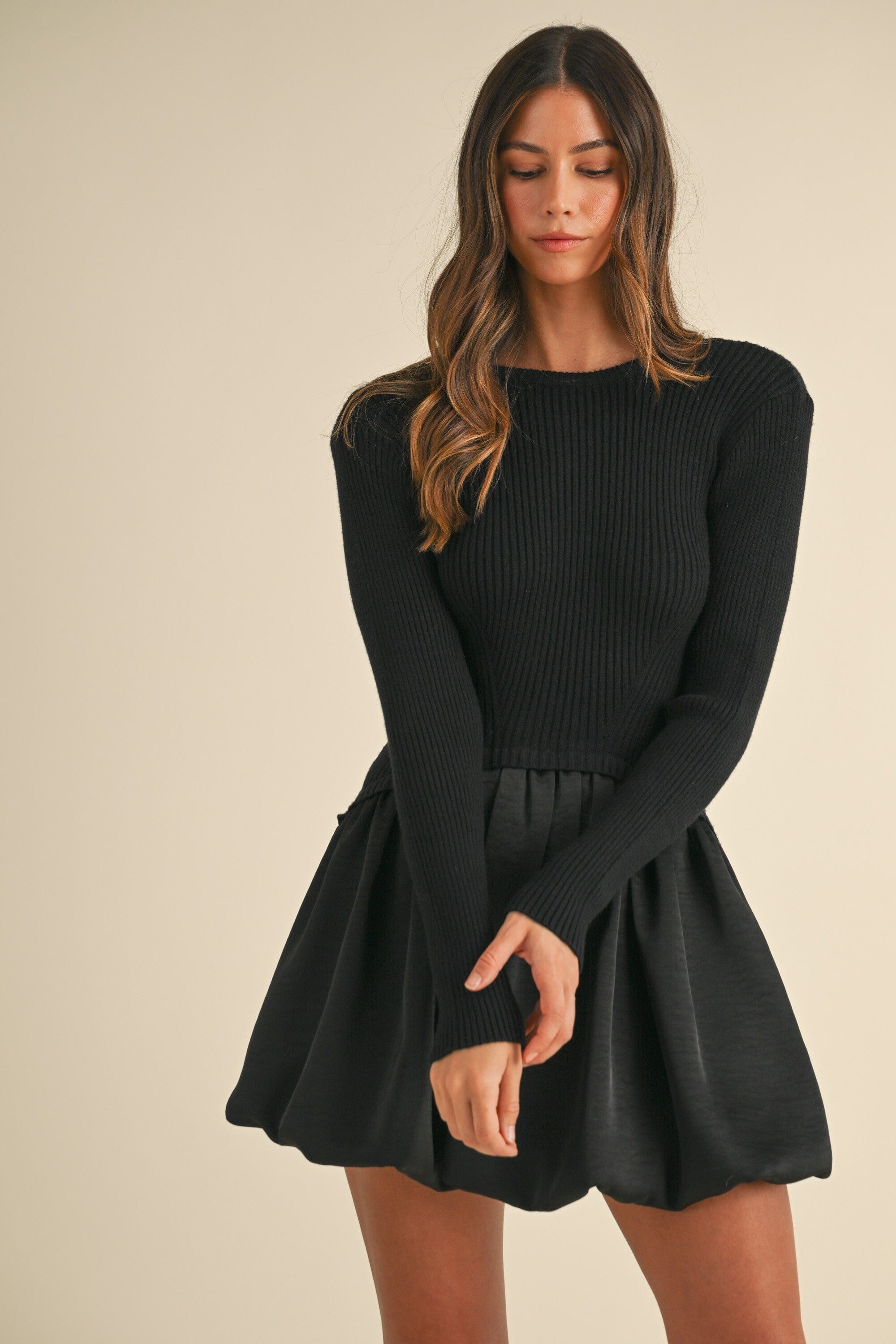 Ribbed Bubble Sweater Dress Mable 