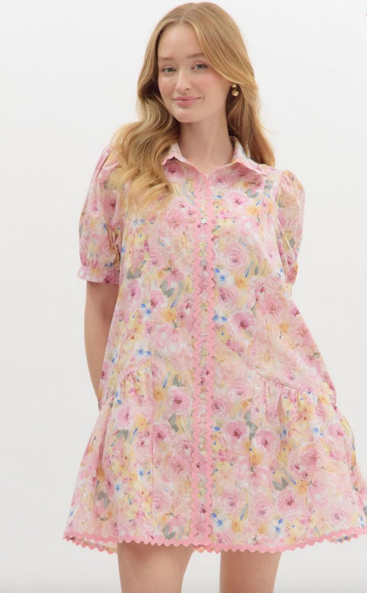 Ric Rac Pink Floral Dress entro 