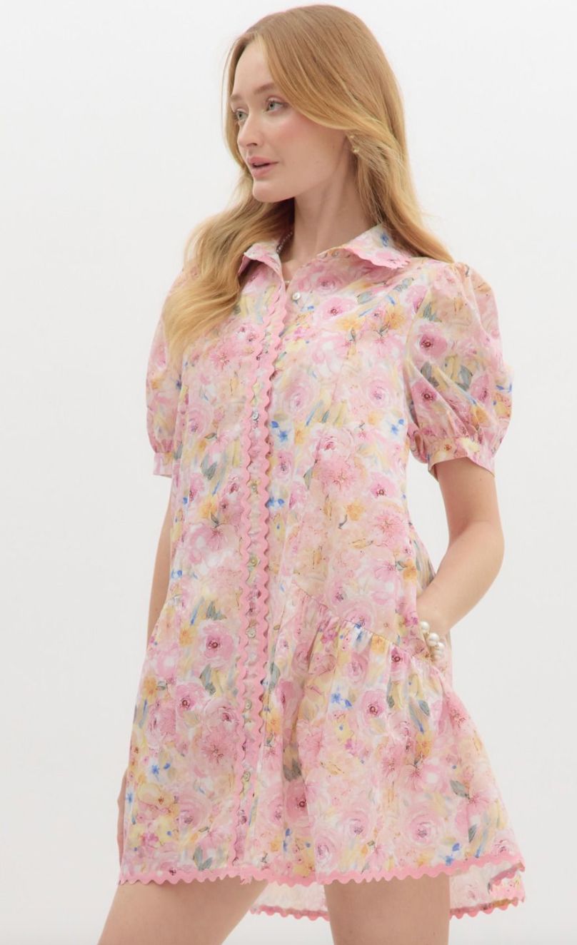 Ric Rac Pink Floral Dress entro 