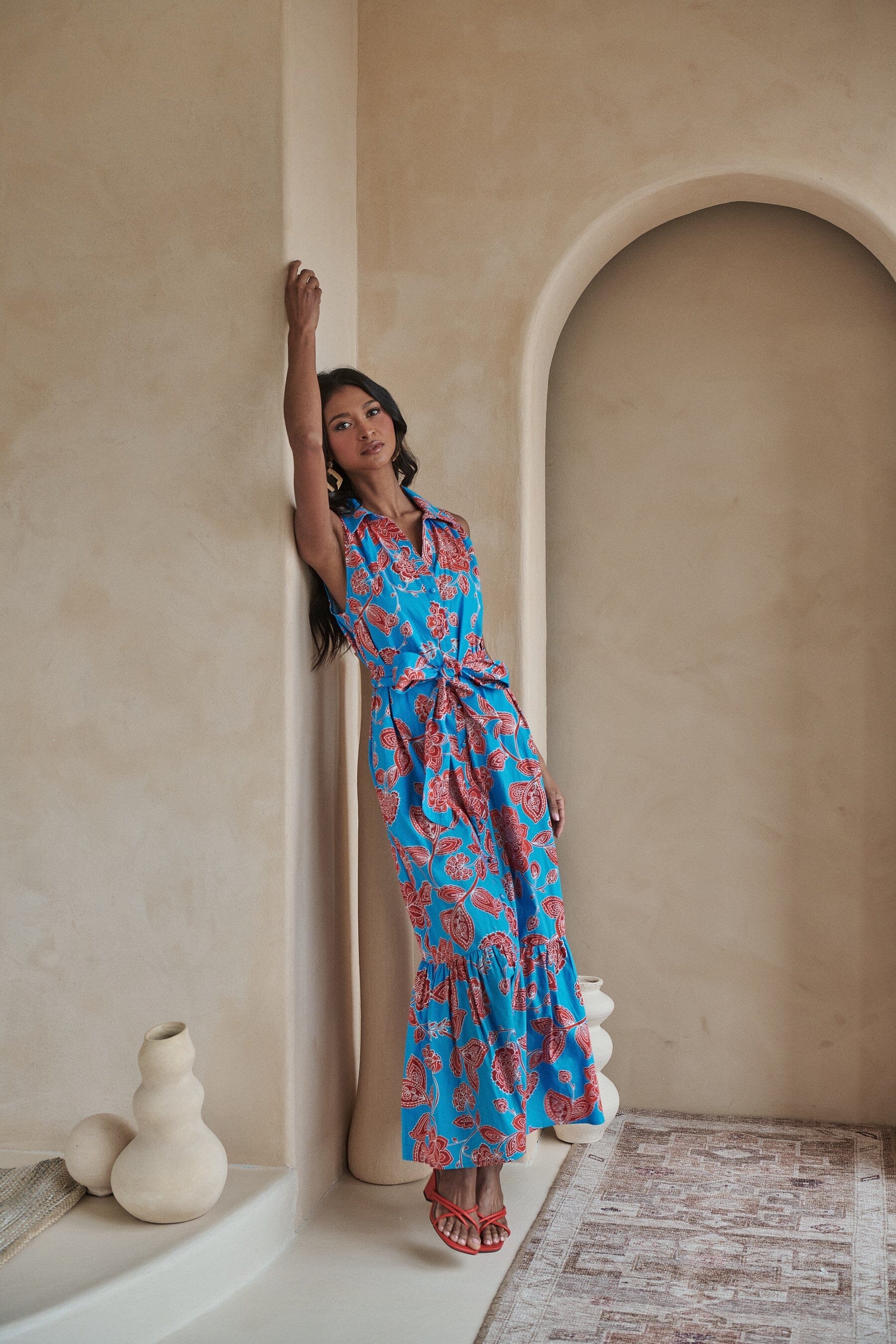 Ripon Floral Cileah Collared Maxi Dress Sugarlips 