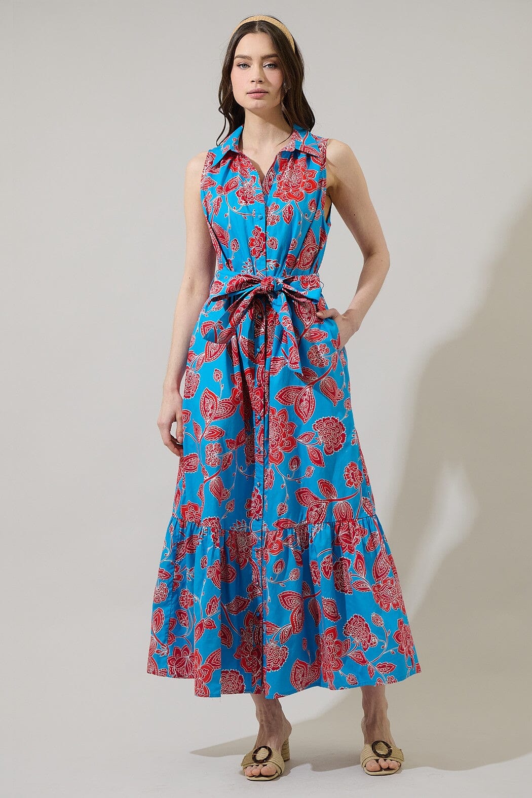 Ripon Floral Cileah Collared Maxi Dress Sugarlips 