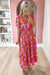 Rose Floral Short Sleeve Smocked Waist Maxi dress socali the label 