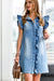 Ruffle Front Denim Dress mazik 