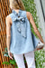 Ruffle neck w/sleeveless washed out denim top 2024 mazik 