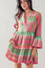 RUFFLED TRIM AZTEC PRINT TIERED DRESS Trend Notes 