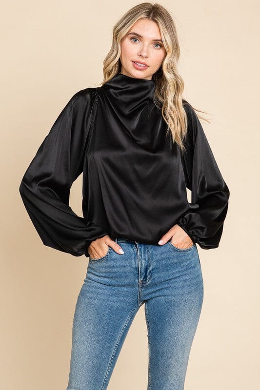 Satin Cowl Neck Top RolyPoly 