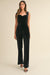 SATIN SHOULDER TIE VELVET FLARE JUMPSUIT mable 