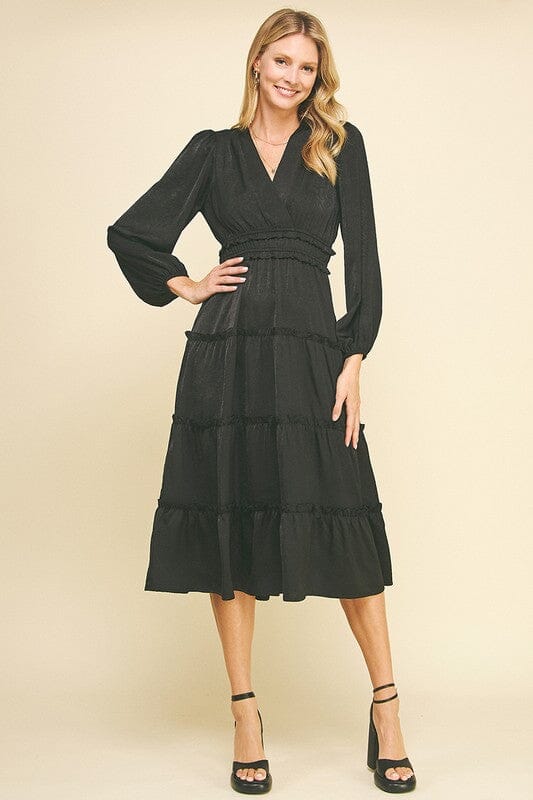 Satin Tiered Midi Pinch 