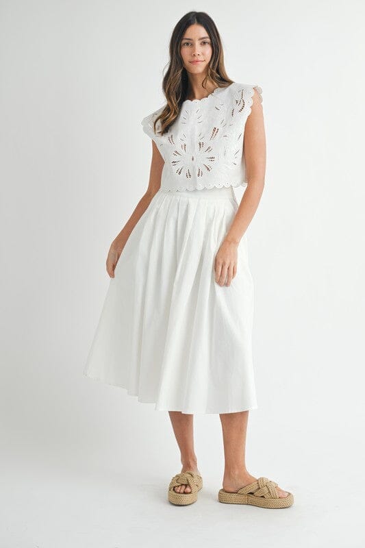 Scalloped Midi Skirt Set Mable 