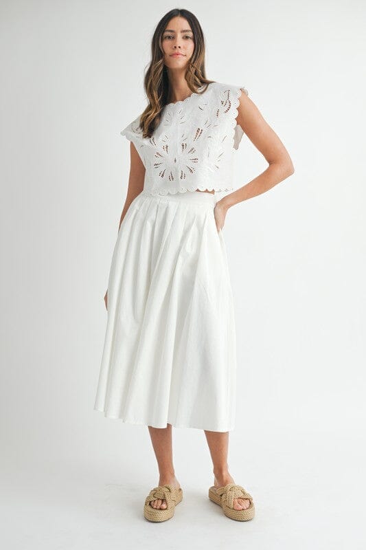 Scalloped Midi Skirt Set Mable 