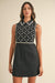 SEQUIN AND BEAD COLLAR SLEEVELESS MINI DRESS mable 