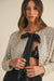 SEQUIN AND PEARL SATIN BOW TIED CROP JACKET mable 