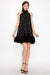 Sequin Halter Neck Feather Hem Detail Mini Dress INA 