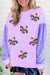 Sequin Sleeve Fleur de Lis Mardi Gras Top Kentce 