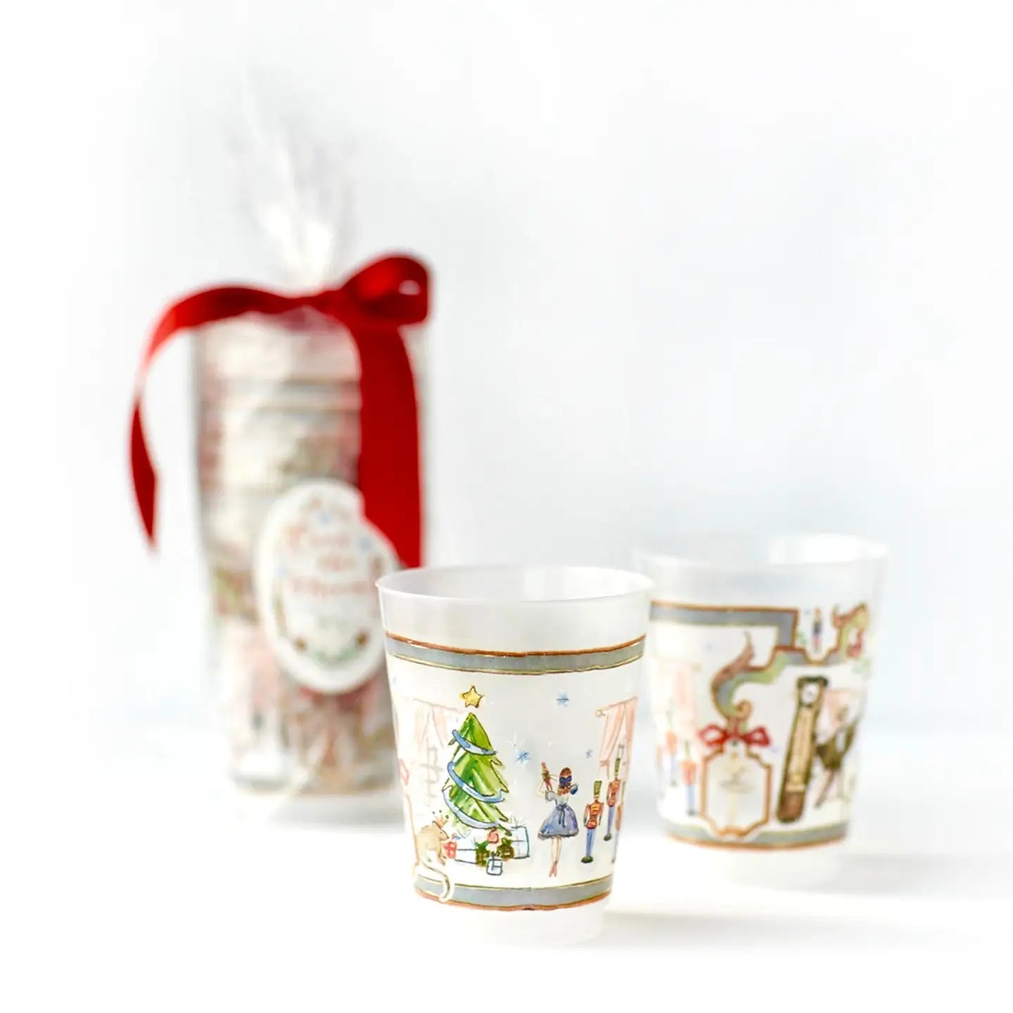 Set of 8 Nutcracker Character Frosted Cups over the moon gifts 