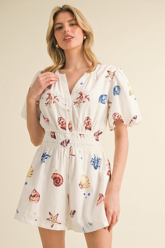 Shell Print Romper jodifil 