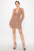 Shimmer Front Twist Long Sleeve Mini Dress INA 