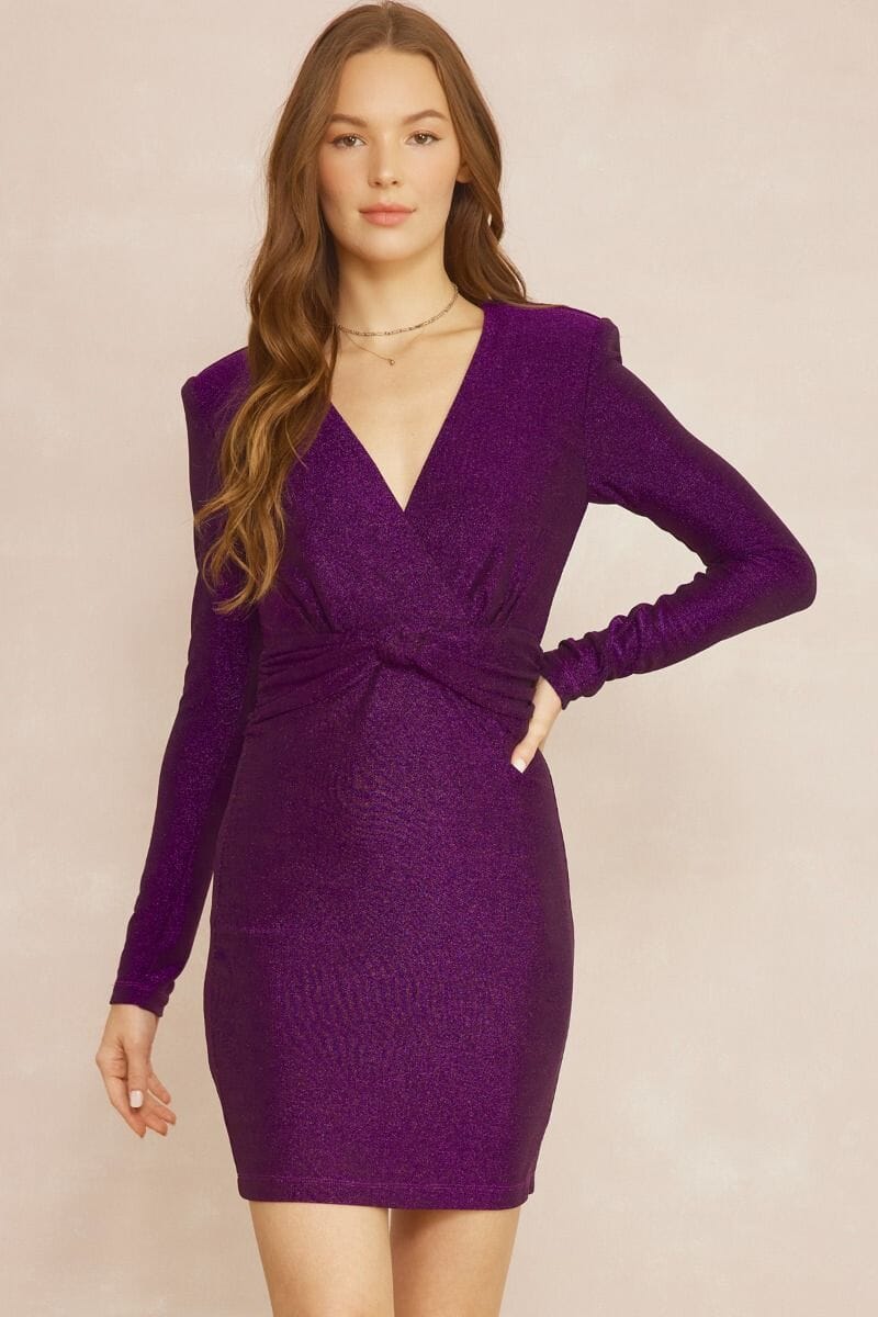Shimmer Knot Front Dress Entro 