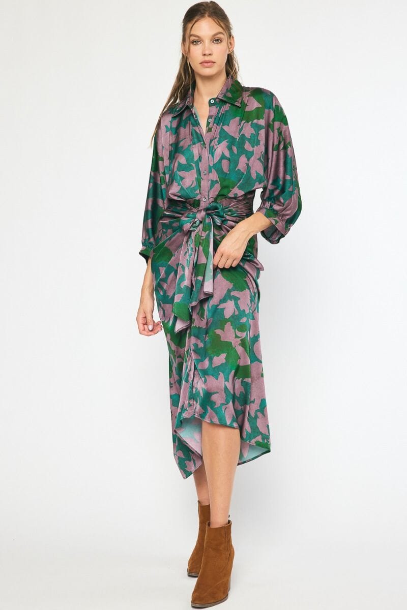 Silky Hunter Floral Wrap Waist Maxi entro 