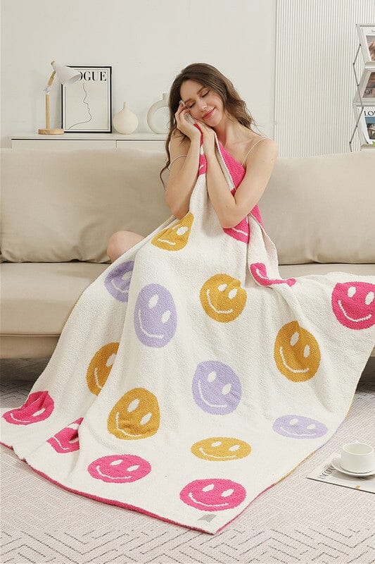 Smiley Face Reversible Dream Blanket SNAP-Something New And Pretty 