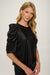 Snake Embossed Faux Leather Puff Sleeve Top Cherish 