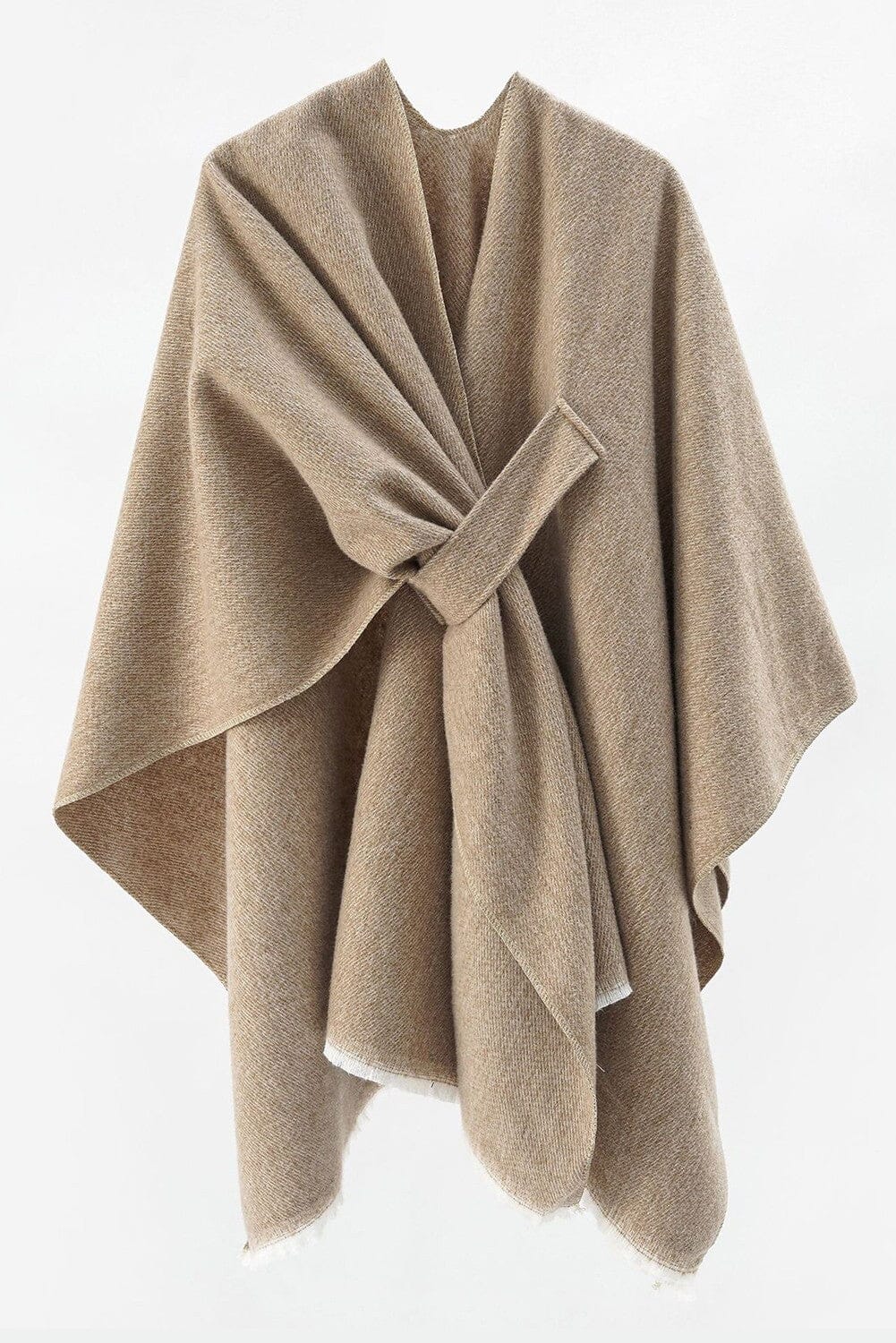 Solid Wrap Cross Front Shawl shewin 