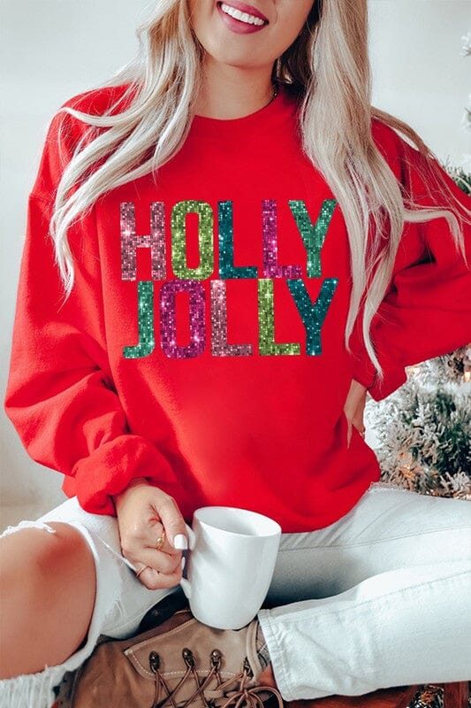 Sparkling Holly Jolly Sweatshirt Kentce 