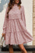 Spotted Mock Neck Tiered Dress Asia Direct 