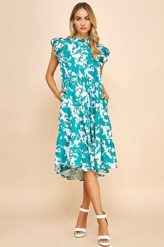 Spring 24 Floral Tiered Midi Pinch 
