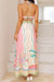 Spring Border Print Halter Maxi Sundayup 