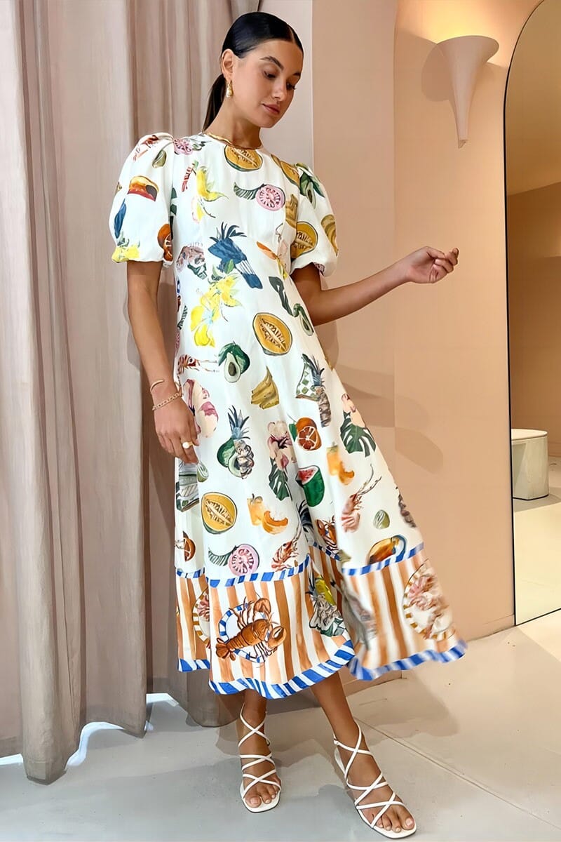 St. Tropez Print Midi Mayah Overseas 