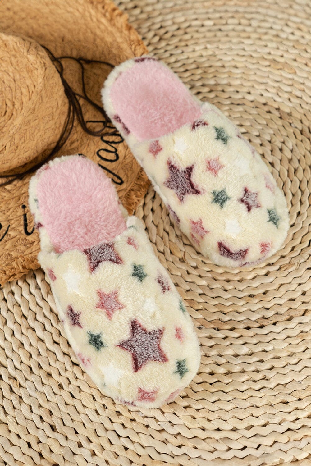 Star Pattern Plush Slippers Kentce 