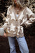 Star Pattern Textured Sweater Cardigan Kentce 