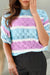 Stripe Hollow Out Crochet Sweater shiying 