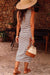 Stripe Sleeveless Button Front Midi Dress Youmi 