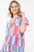 Striped Blue Colorblock Tiered Dress thml 