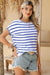 Striped Boat Neck Tee Shewin 