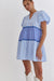 Striped Colorblock Babydoll Dress with Scalloped Trim entro 