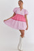 Striped Colorblock Babydoll Dress with Scalloped Trim entro 