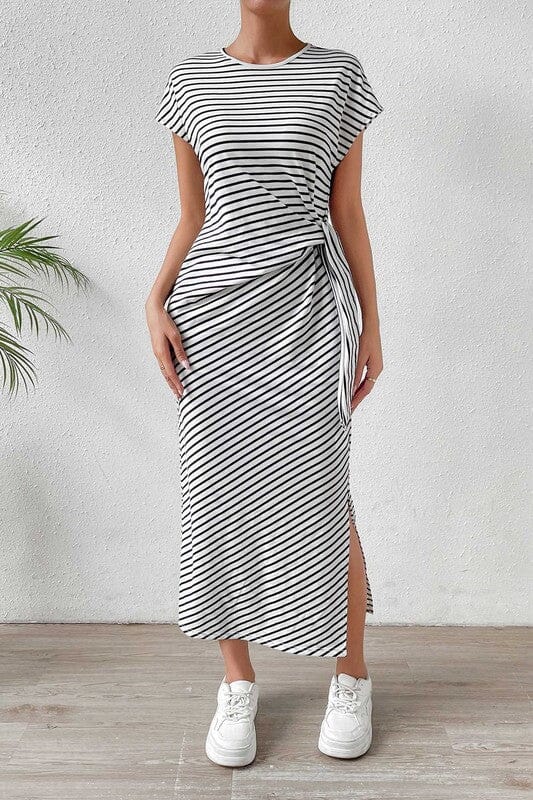 Striped Knot Front Dress Asia Direct 