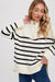 Striped Quarter Zip Pullover Bluivy 