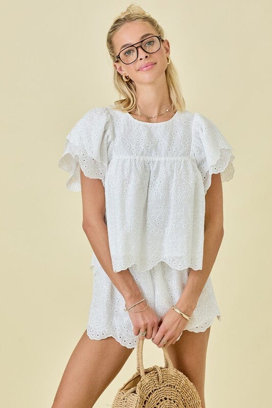 Summer Eyelet Short Set day + moon 
