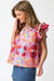 Sutton Floral Top Olivaceous 