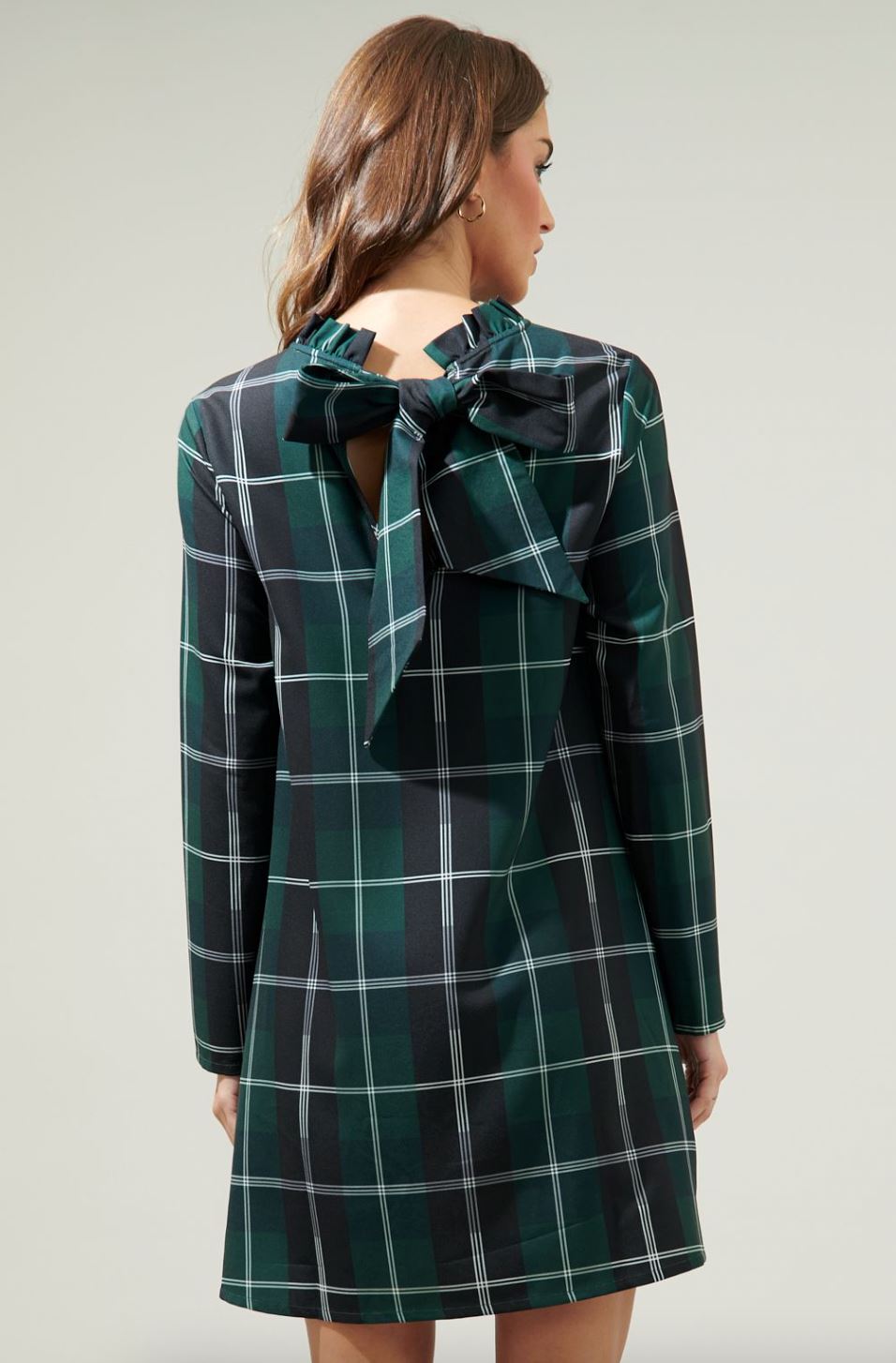 Sweet Beyond Long Sleeve Plaid Mini Dress Sugarlips 