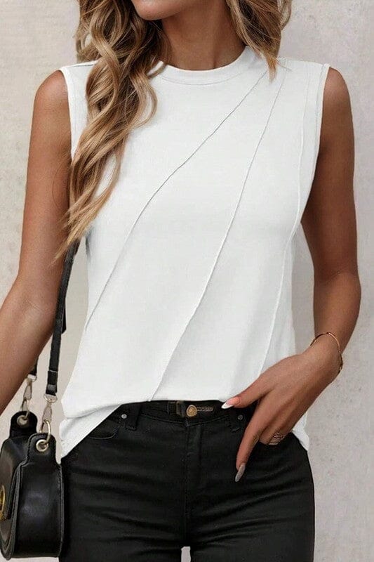 Swoop Stitch Knit Tank Kentce small White 