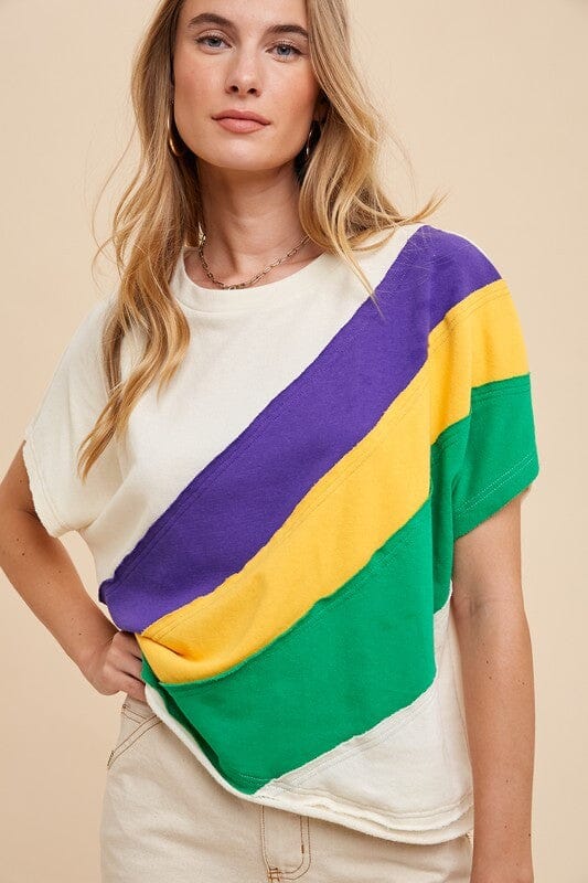 Swoop Stitch Mardi Gras Tee Cezanne 