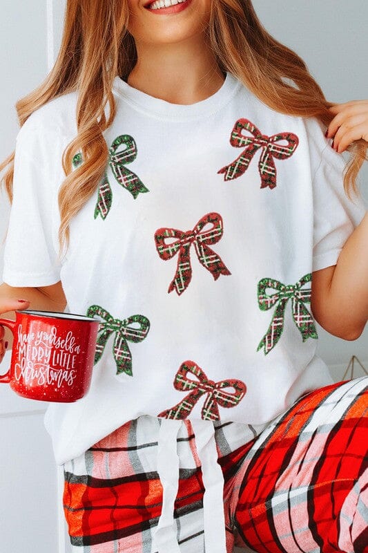 Tartan Christmas Bow Tee Kentce 